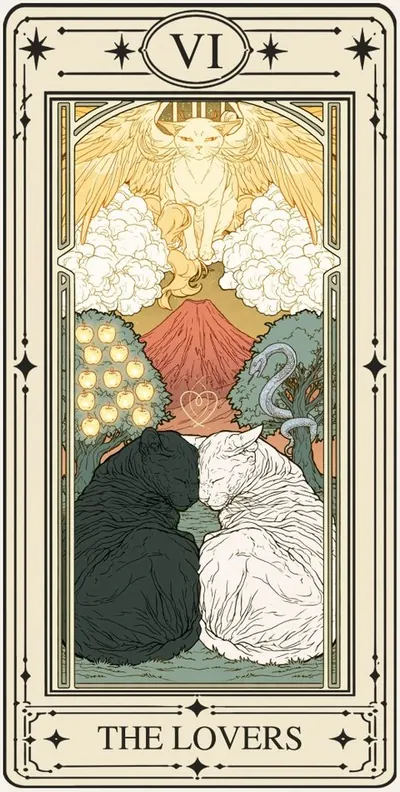 The Lovers (연인) 카드 그림