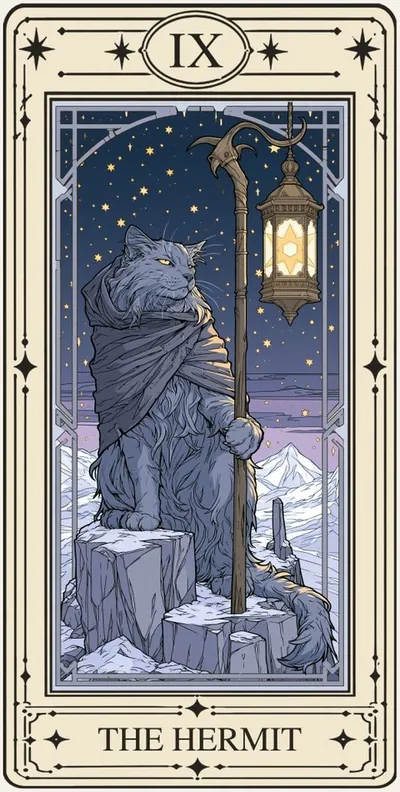 The Hermit (은둔자) 카드 그림