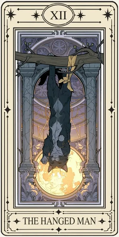 The Hanged Man (거꾸로 매달린 남자) 카드 그림