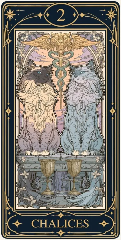 Two of Chalices (챌리스 2) 카드 그림