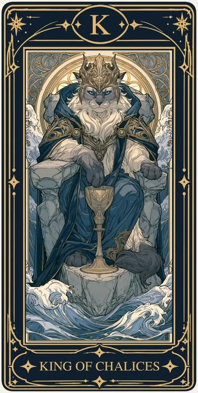 King of Chalices (챌리스 왕) 카드 그림
