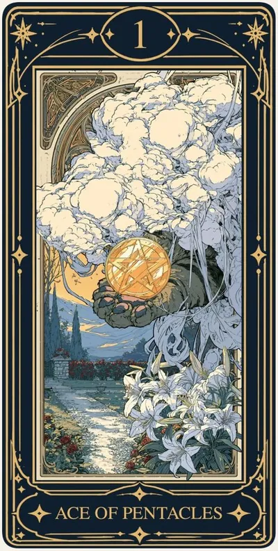 Ace of Pentacles (펜타클 에이스) 카드 그림