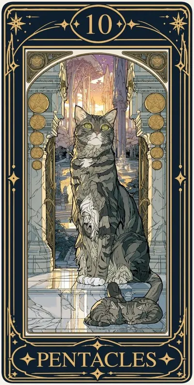 Ten of Pentacles (펜타클 10) 카드 그림