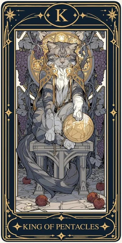 King of Pentacles (펜타클 왕) 카드 그림