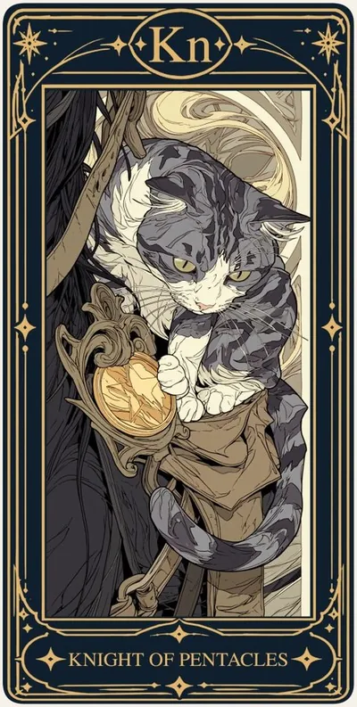 Knight of Pentacles (펜타클 기사) 카드 그림