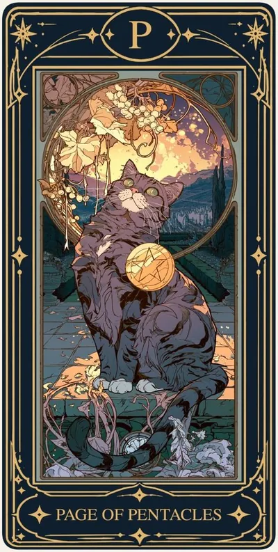 Page of Pentacles (펜타클 시종) 카드 그림