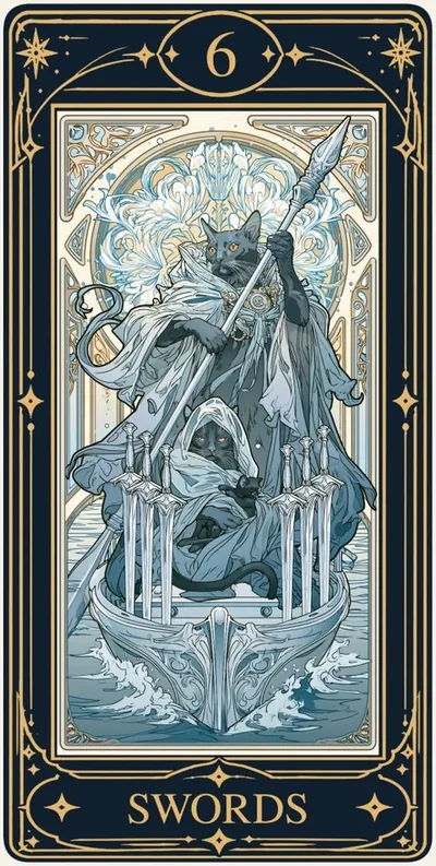 Six of Swords (소드 6) 카드 그림