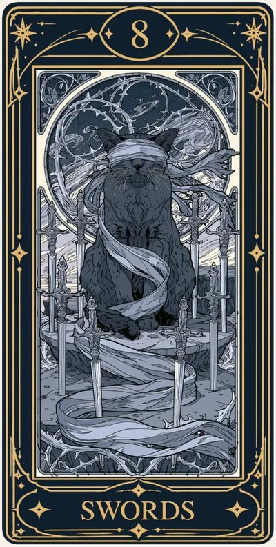 Eight of Swords (소드 8) 카드 그림