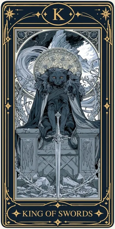 King of Swords (소드 왕) 카드 그림
