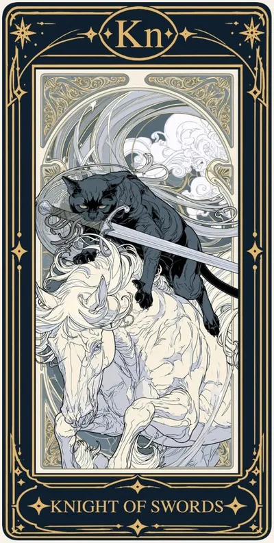 Knight of Swords (소드 기사) 카드 그림