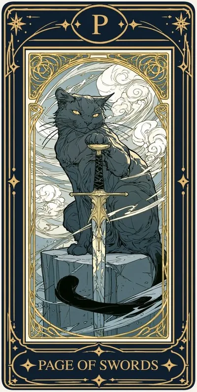 Page of Swords (소드 시종) 카드 그림