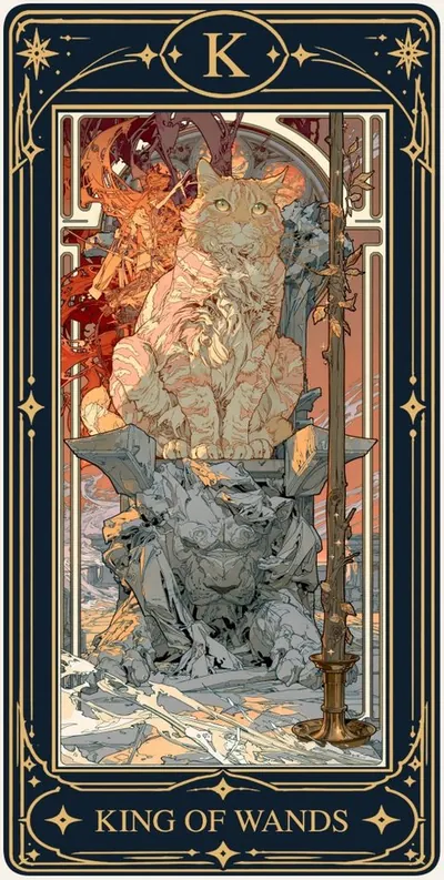 King of Wands (완드 왕) 카드 그림